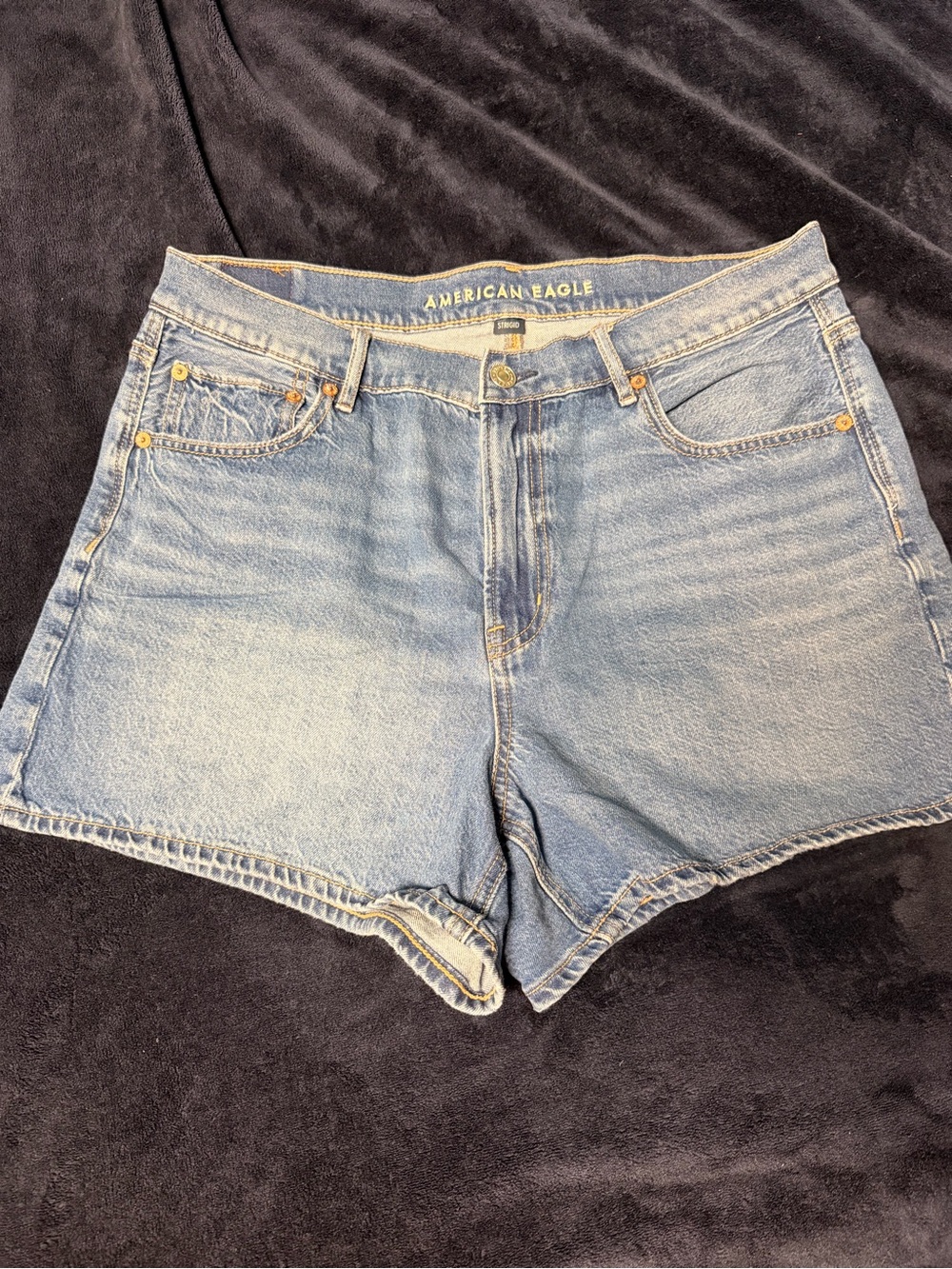 American Eagle Outfitters Light Wash High-Rise Denim Shorts